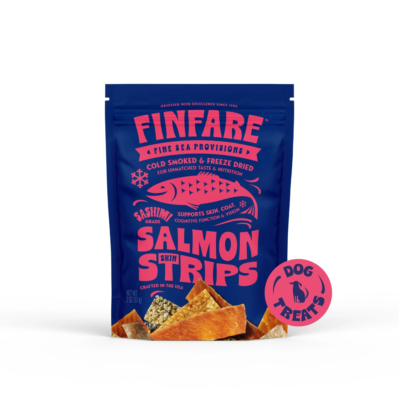 Finfare Freeze Dried Salmon Skins For Dogs & Cats