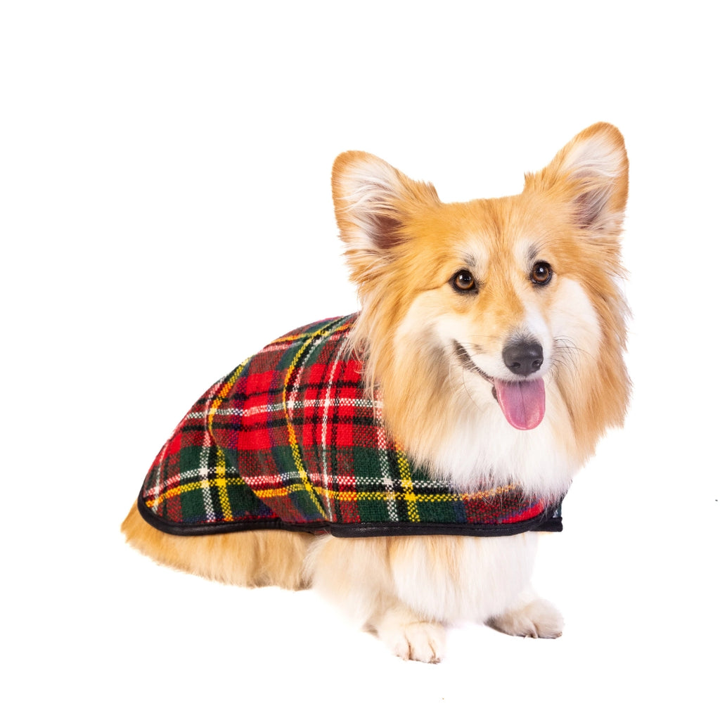 Chilly Dog Scotty Plaid Dog Blanket Coat