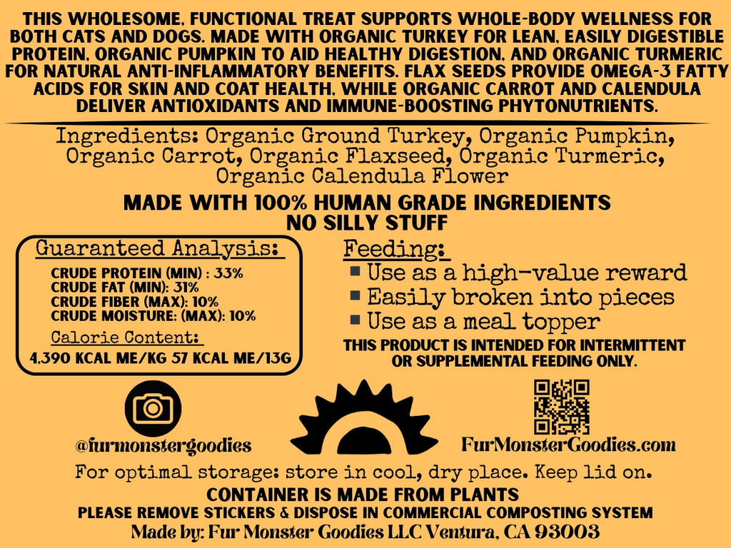 Fur Monster Goodies Organic Turkey Bark: Air Dried Jerky Treat