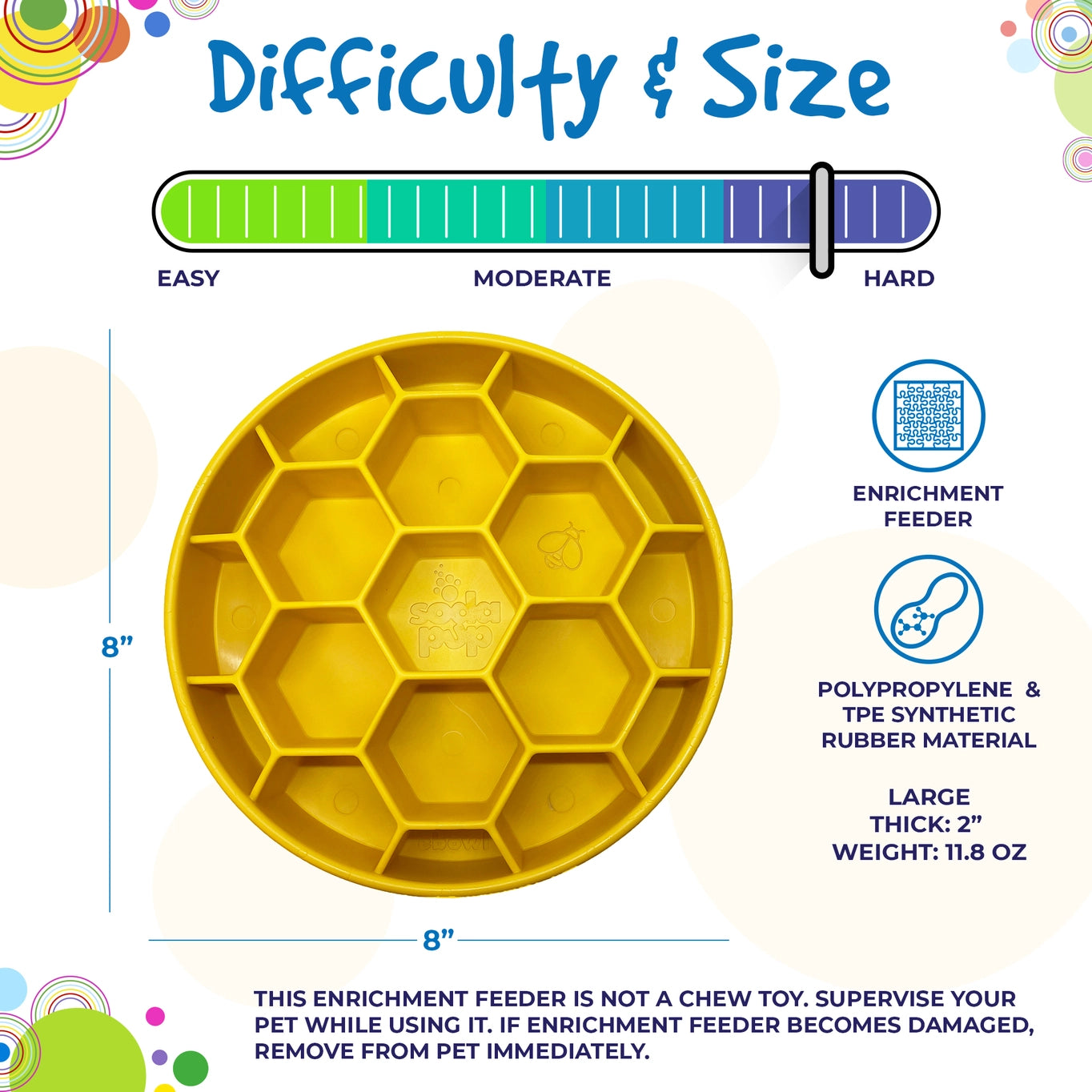Sodapup Honeycomb Design Slow Feeder Bowl For Dogs