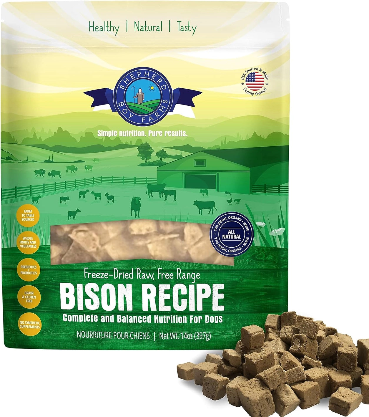 Shepherd Boy Farms Freeze Dried Bison Recipe Dog Food