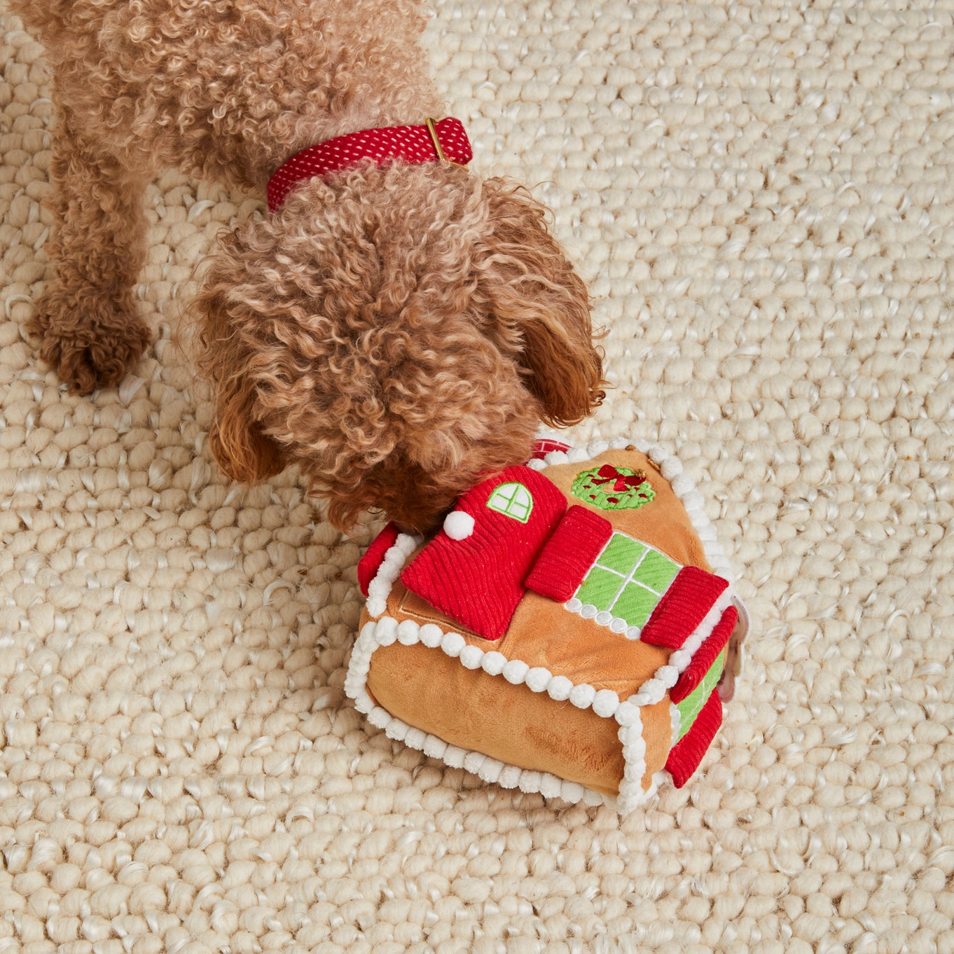 The Foggy Dog Gingerbread House Snuffle Dog toy