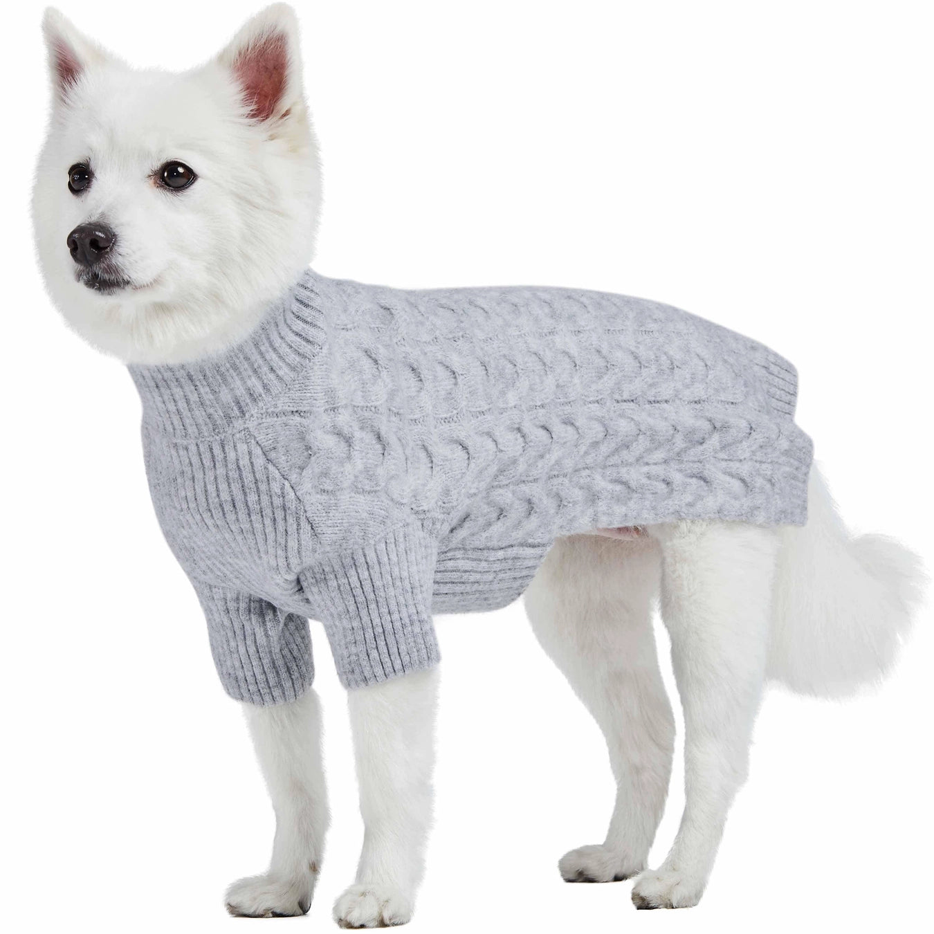 Fuzzy Textured Turtle Neck Knit Sweater