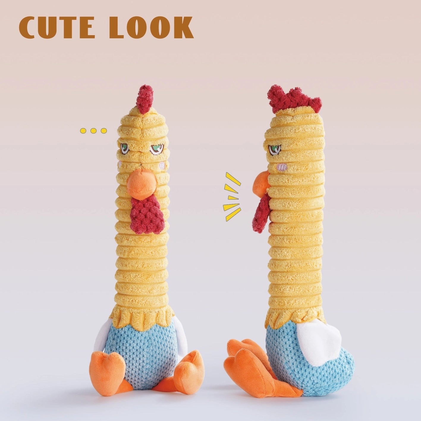 Nocciola 3 in 1 Chicken Rubber Dog Toy