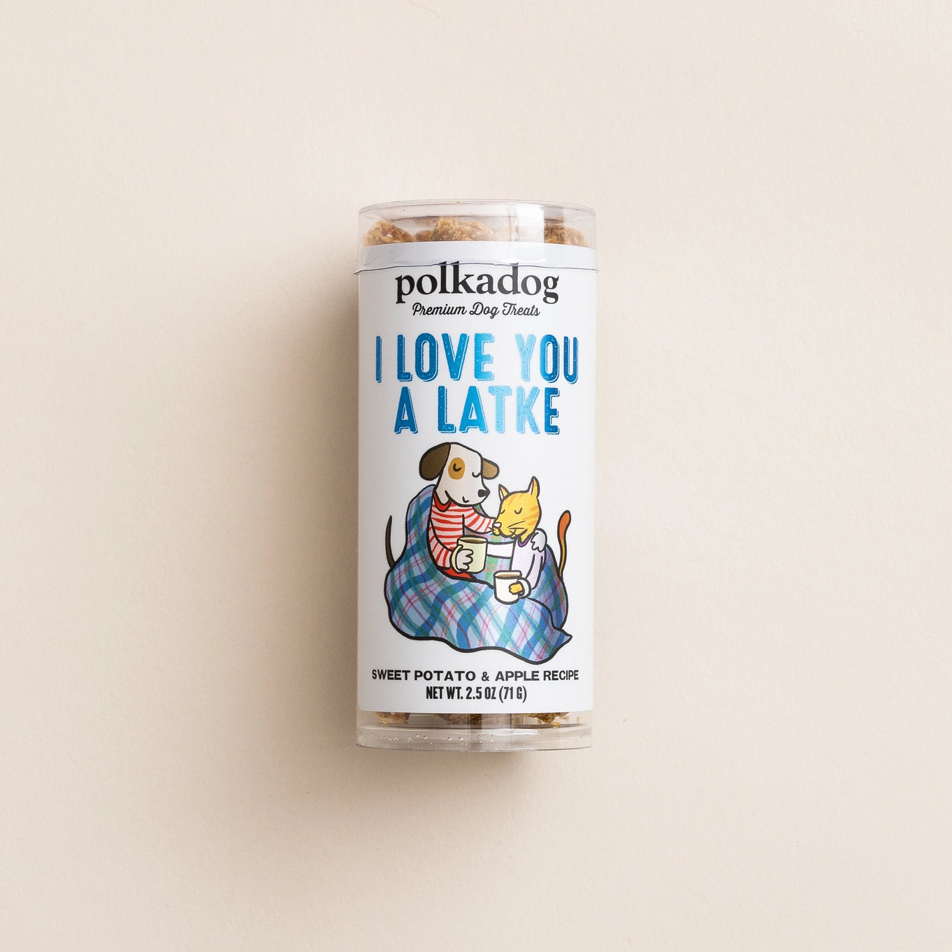 Polka Dog Holiday Mini Tube - I Love You A Latke Dog Treats