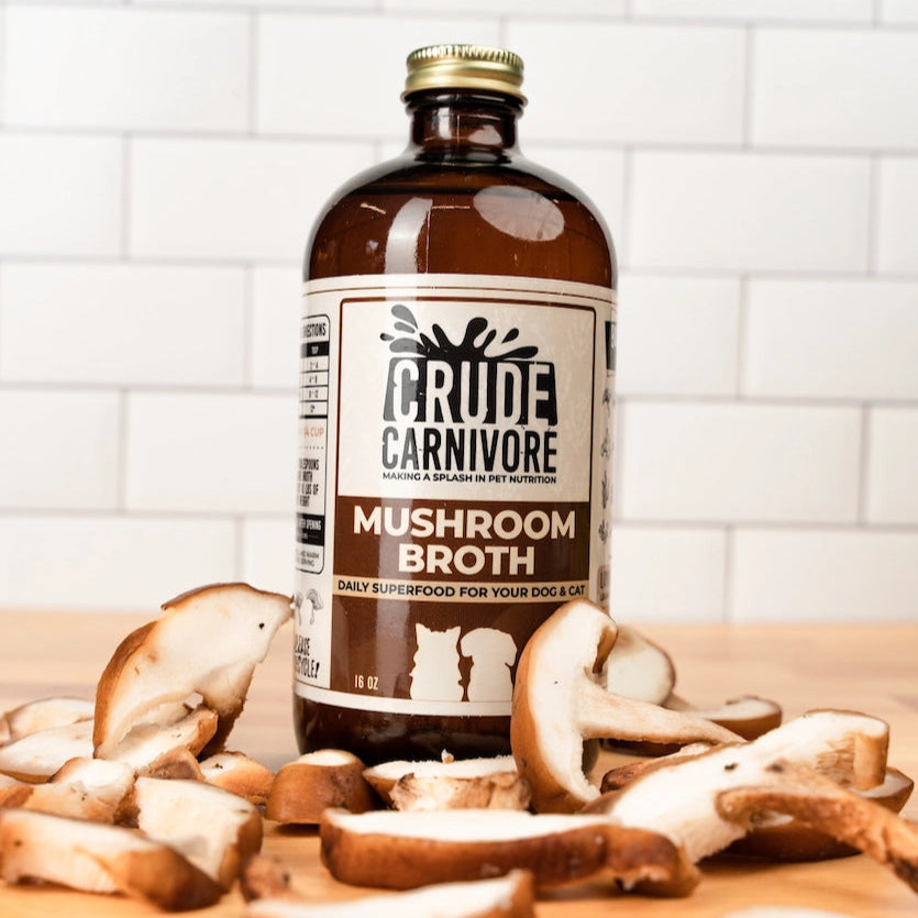Crude Carnivore Mushroom Bone Broth For Dogs and Cats