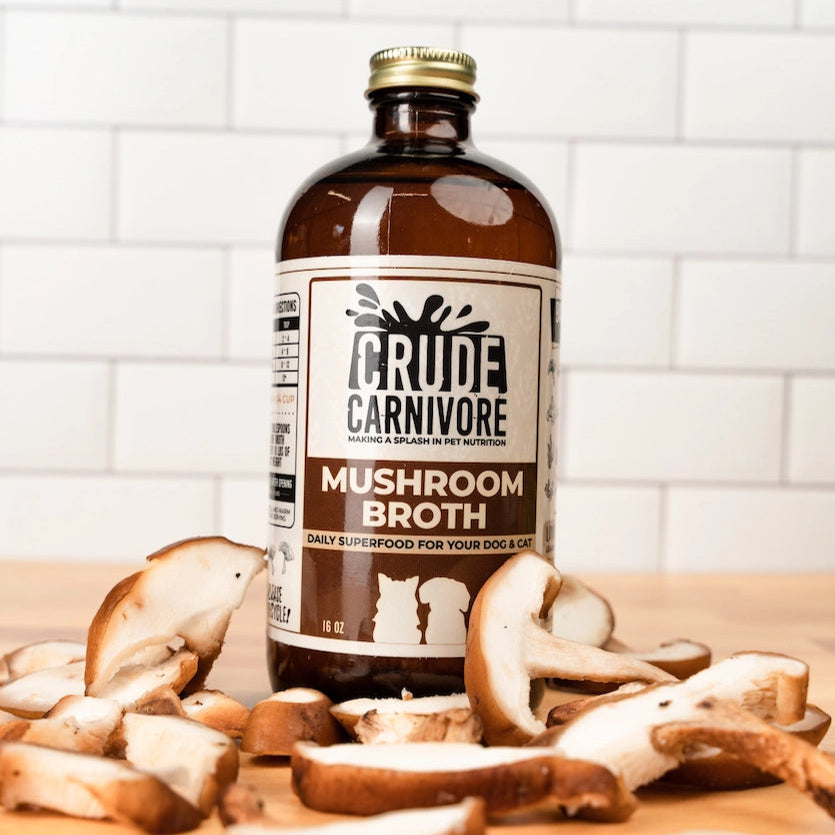 Crude Carnivore Mushroom Bone Broth For Dogs and Cats