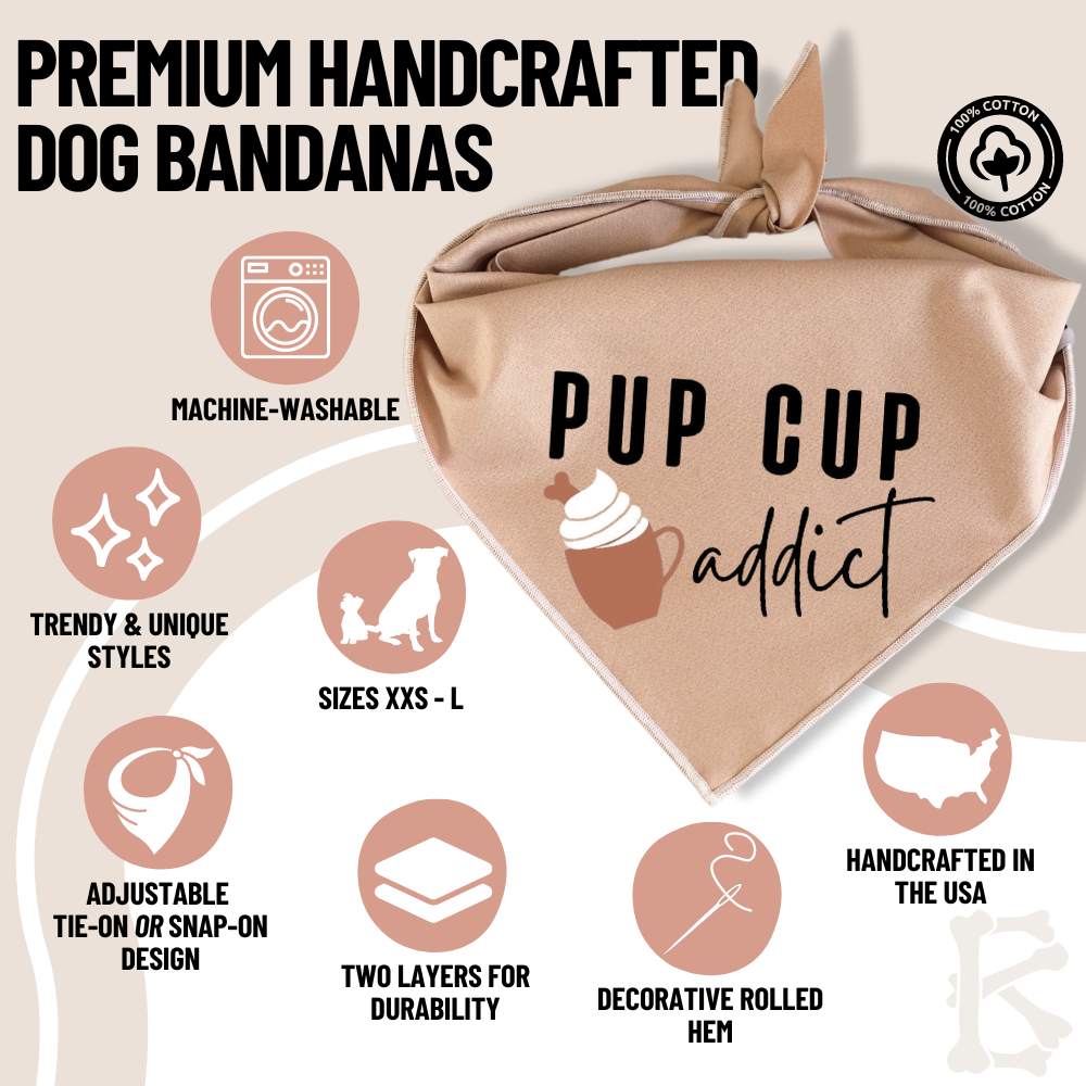 Boneyard Co "Pup Cup Addict" Dog Bandana