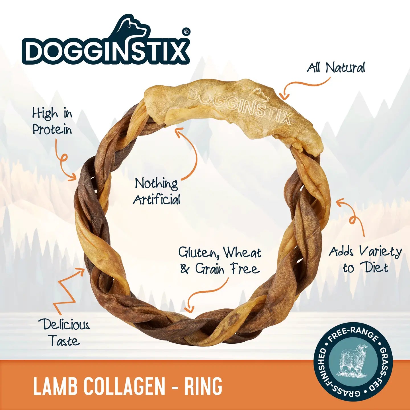 Dogginstix Braided Lamb Collagen Ring