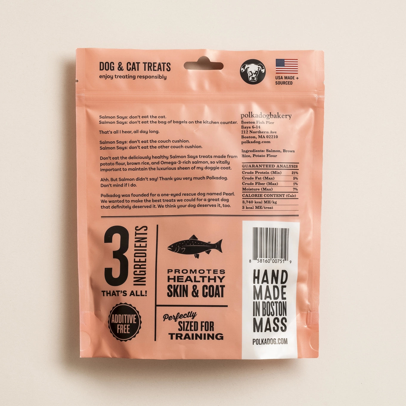 Polkadog Salmon Says Training Bits Crunchy Dog & Cat Treats
