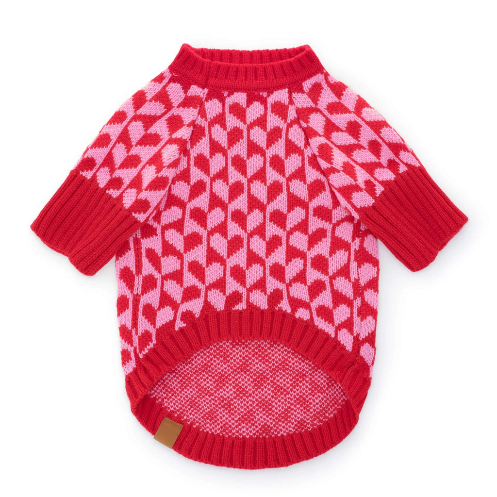 The Foggy Dog Heart Stripe Valentine's Day Dog Sweater