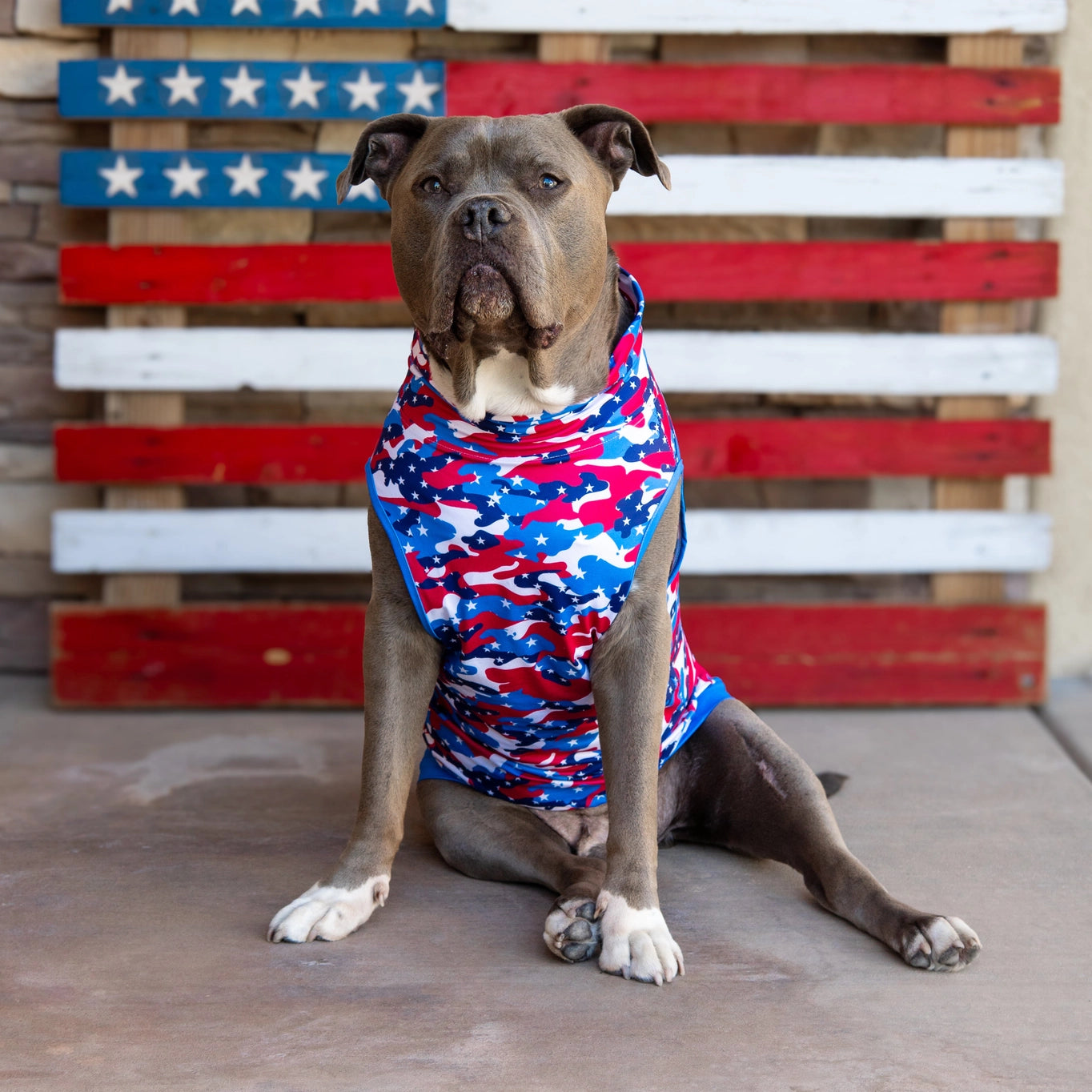 Pittie Clothing Co. Pawtriotic Camo Muscle Tee