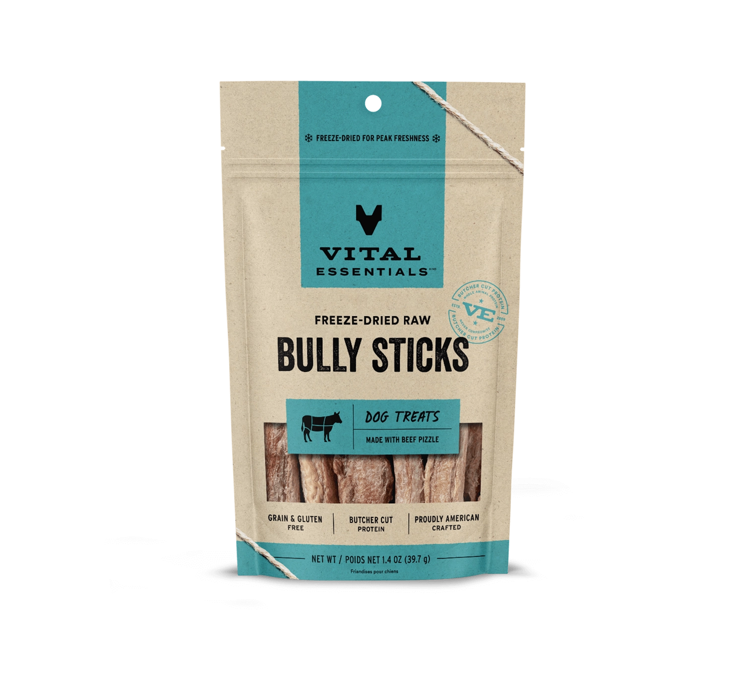 Vital Essentials Bully Sticks Dog Treats 1.4 oz