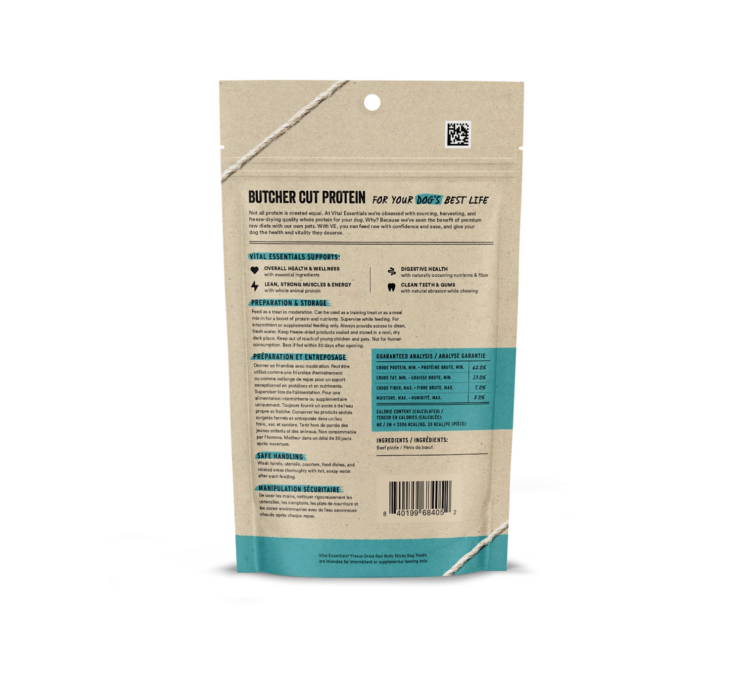 Vital Essentials Bully Sticks Dog Treats 1.4 oz