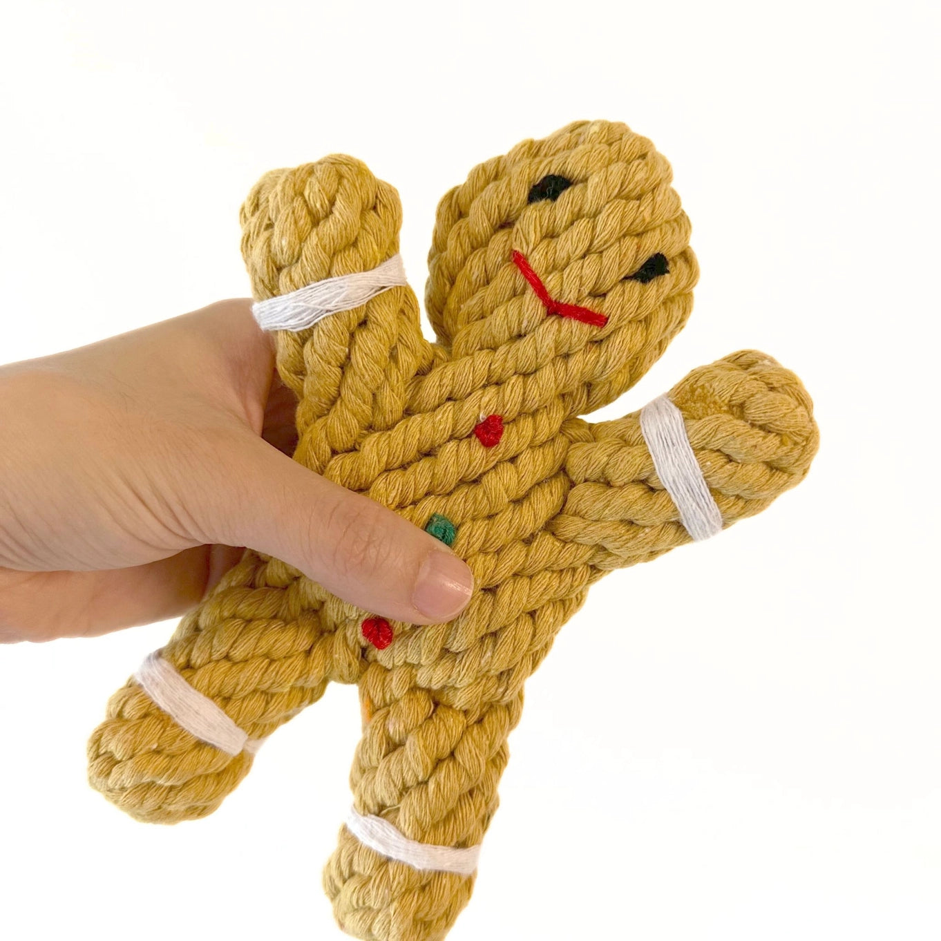 Monli Christmas Gingerman Rope Dog Toy