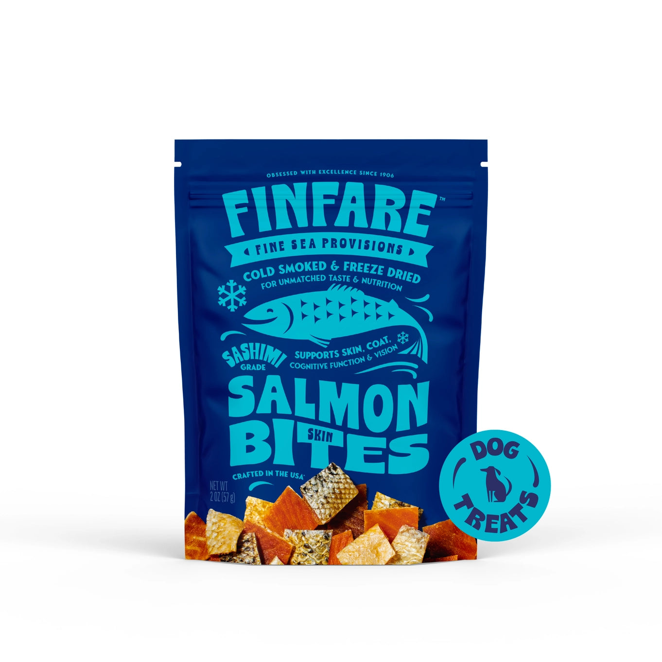 Finfare Freeze Dried Salmon Skin Bites For Dogs & Cats