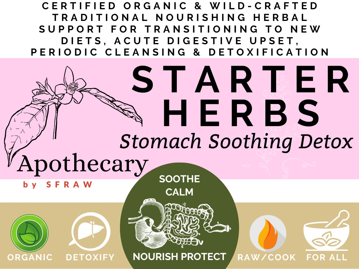 Apothecary By SFRAW Starter's Blend: Stomach Soothing Detox Herbs, 500CC Jar