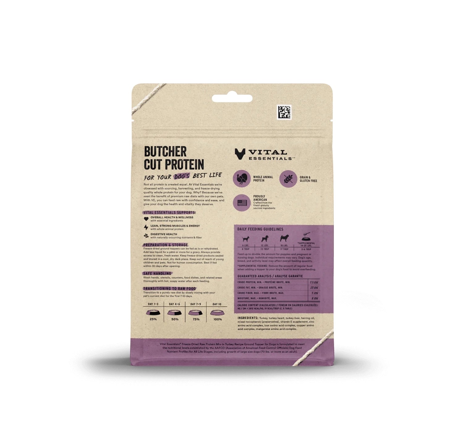 Vital Essentials Turkey Protein Mix-in Ground Topper 6 oz