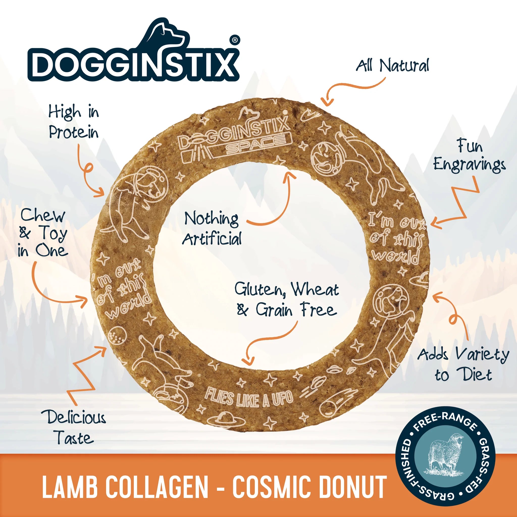 Dogginstix Lamb Collagen - Cosmic Donut