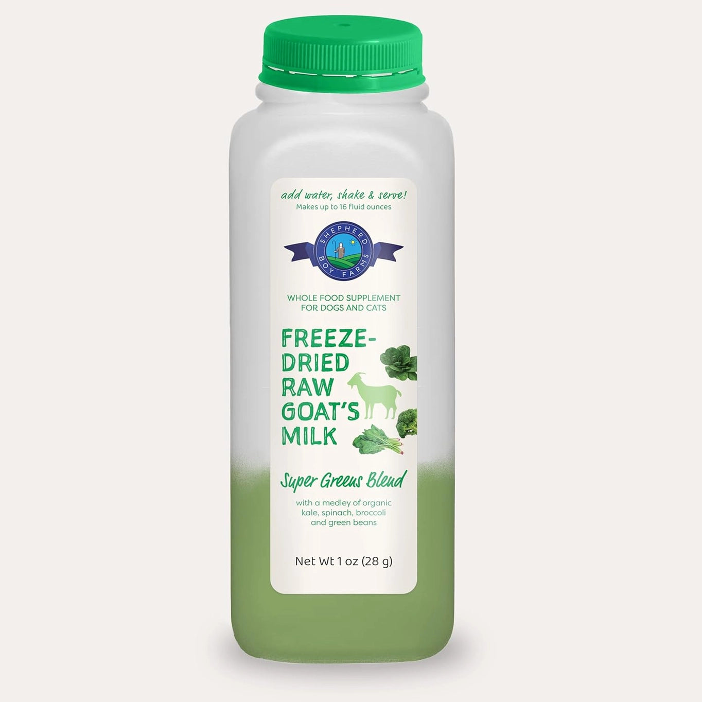 Shepherd Boy Farms Freeze-Dried Raw Goat Milk Topper- Super Greens Blend