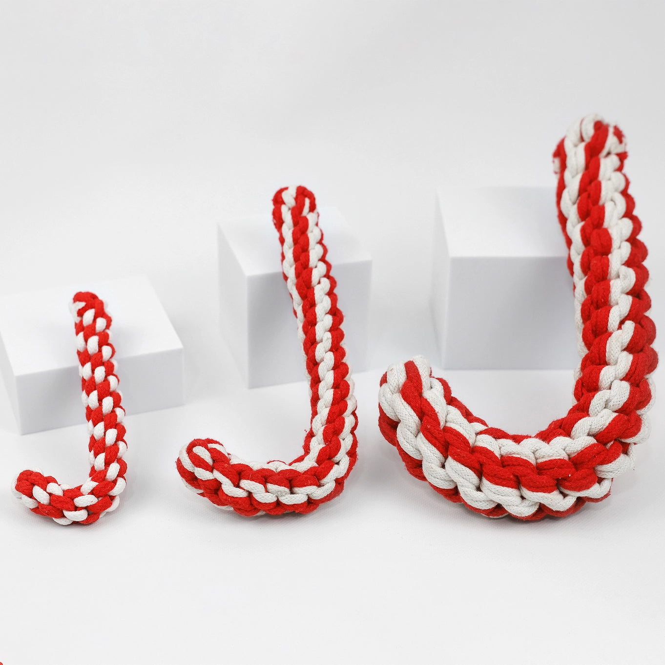 Monli Handmade Candy Cane Rope Dog Toy
