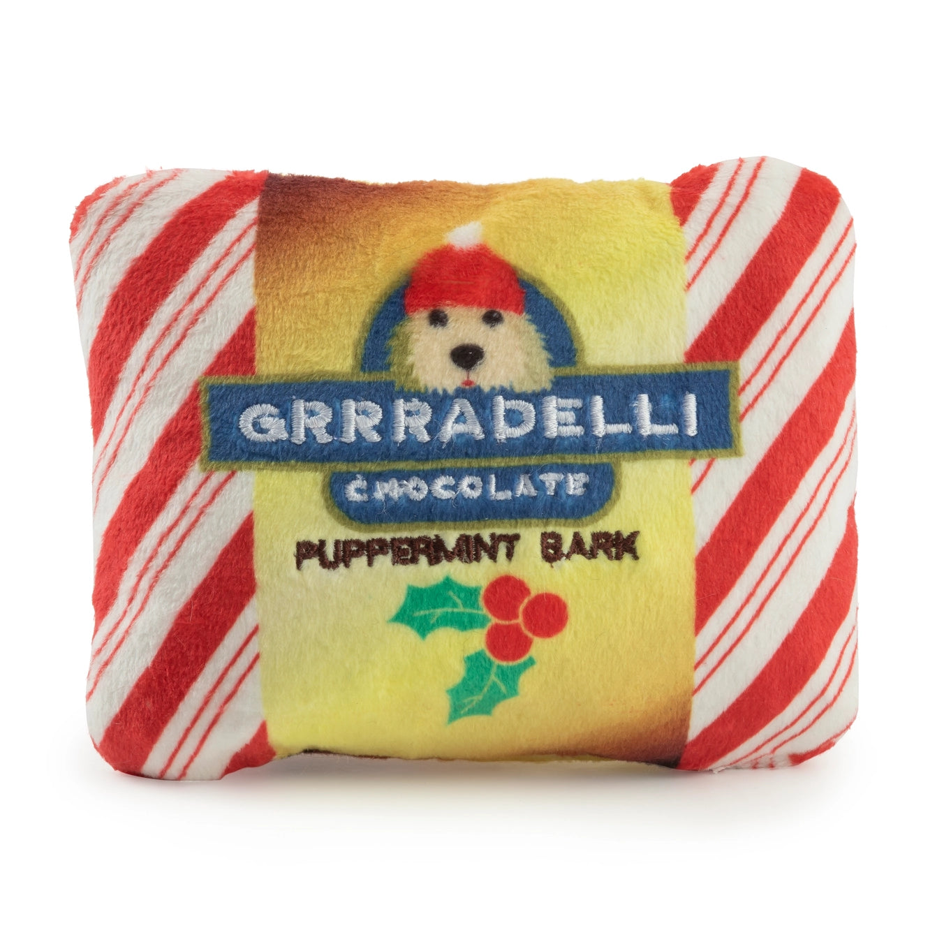Haute Diggity Dog Grrradelli Puppermint Bark Square Dog Toy