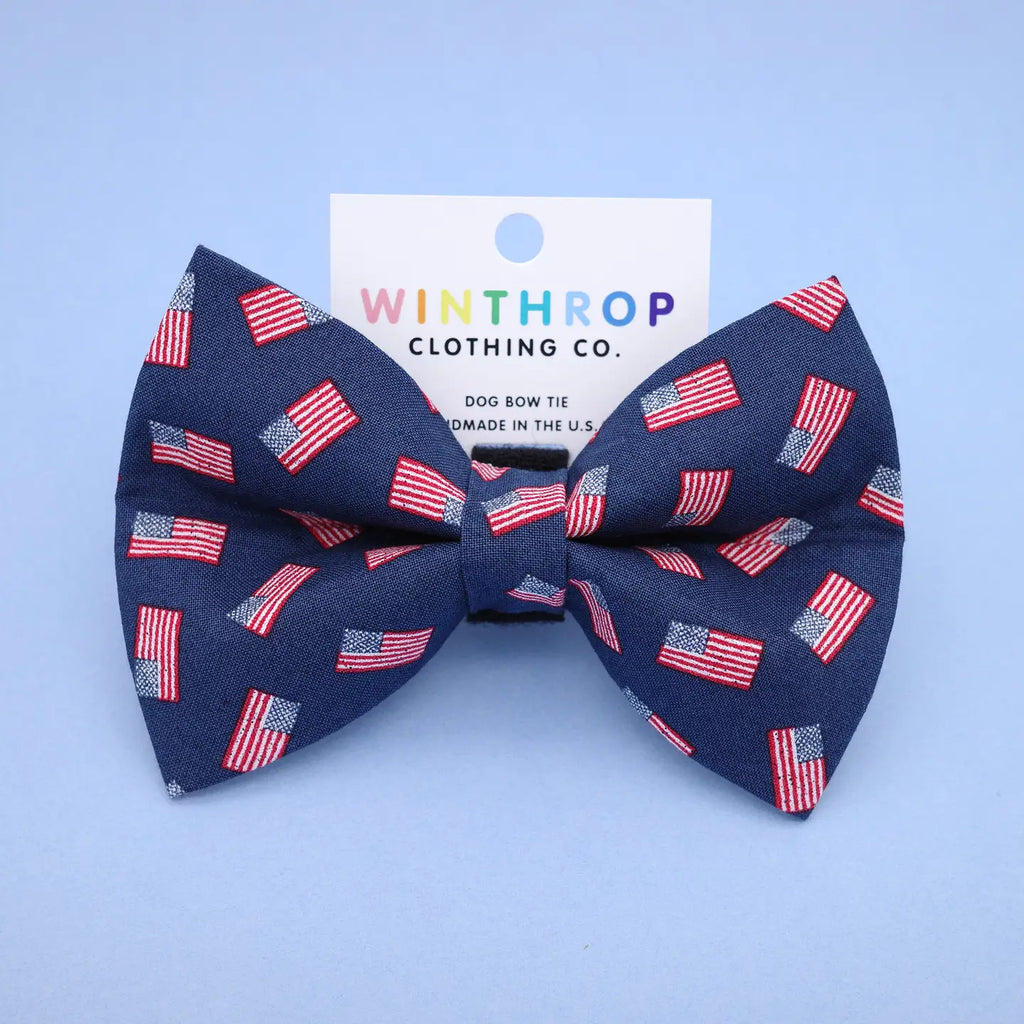 Winthrop Clothing Co. American Flag Dog Bow Tie