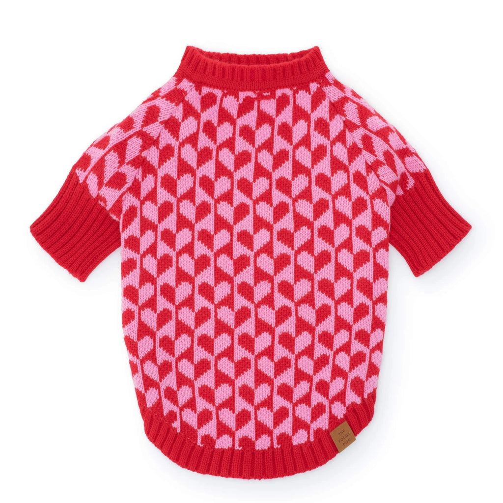 The Foggy Dog Heart Stripe Valentine's Day Dog Sweater