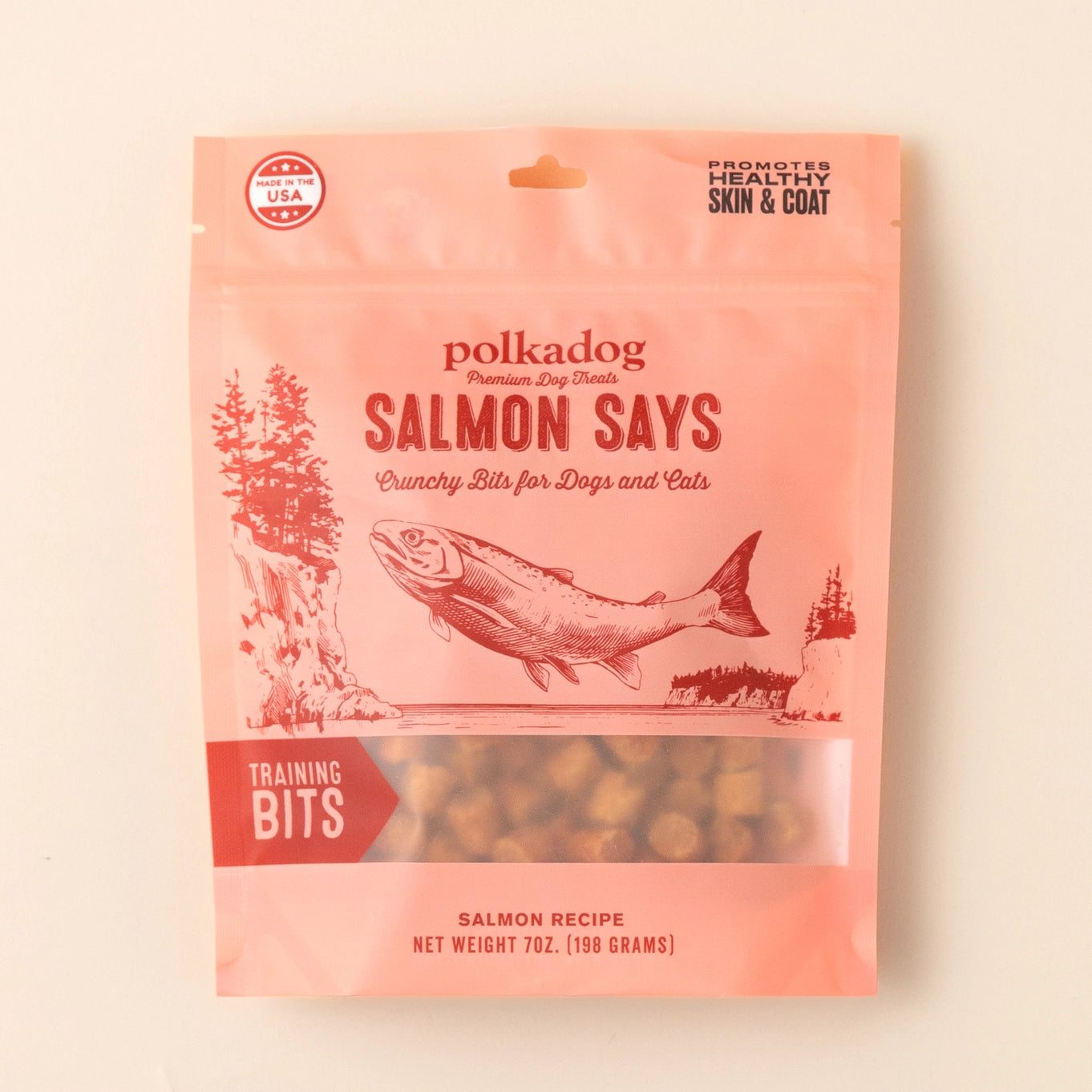Polkadog Salmon Says Training Bits Crunchy Dog & Cat Treats