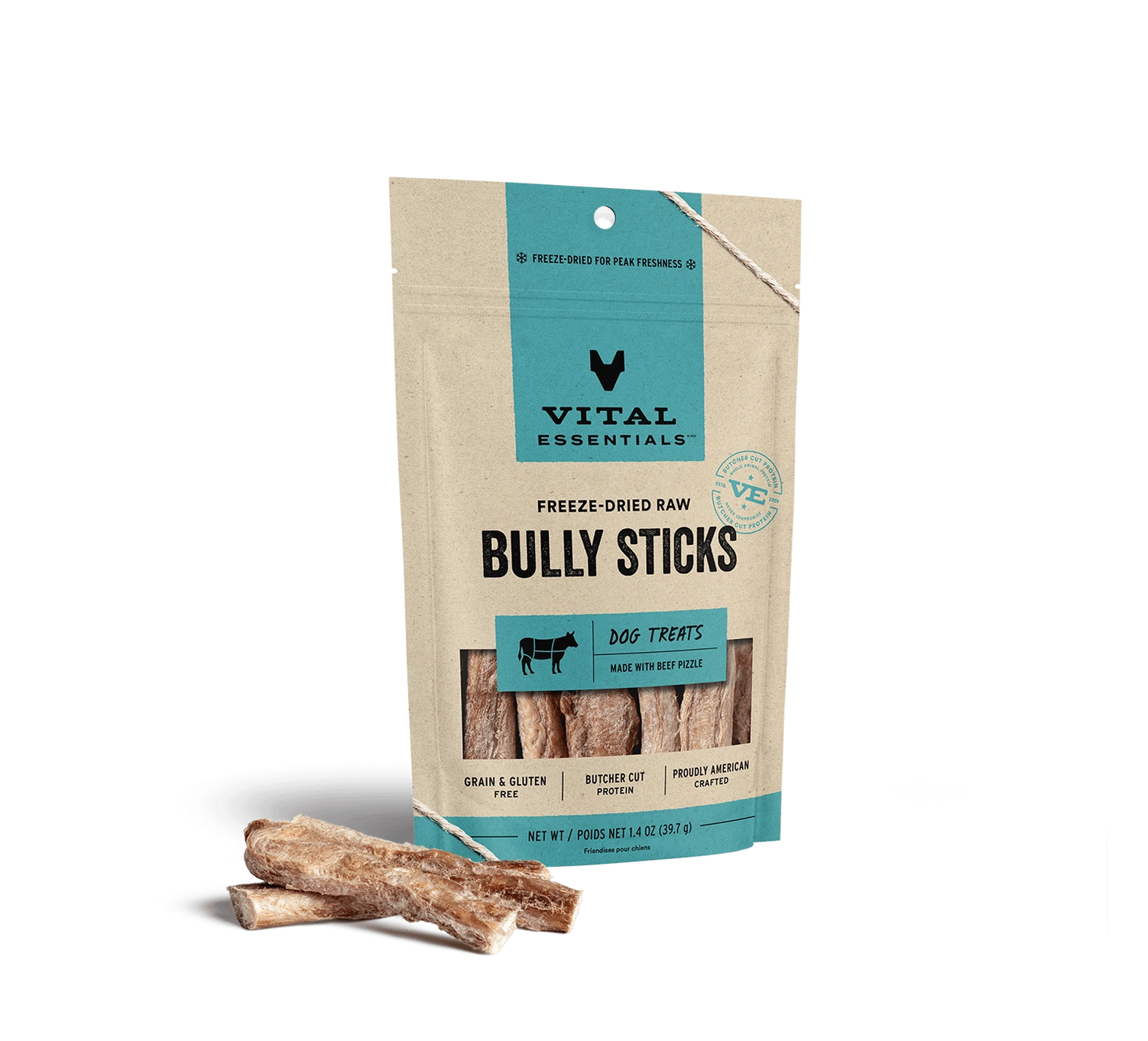 Vital Essentials Bully Sticks Dog Treats 1.4 oz