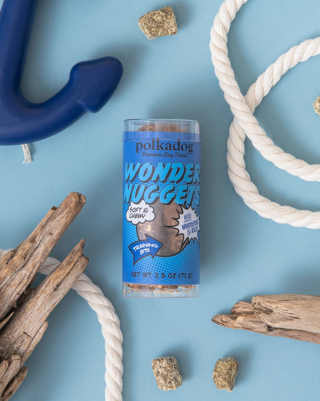 Polka Dog Mini Tube Wonder Nuggets, Whitefish & Kelp Dog Training Treats