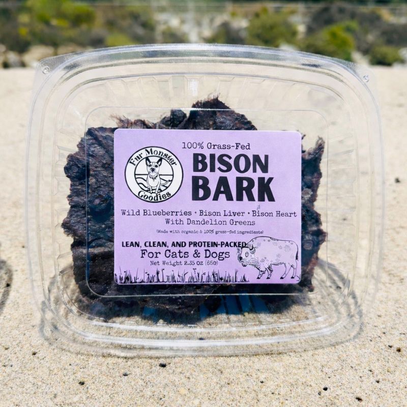Fur Monster Goodies Bison Bark: 100% Grass-Fed Bison: Air-Dried Jerky Treat