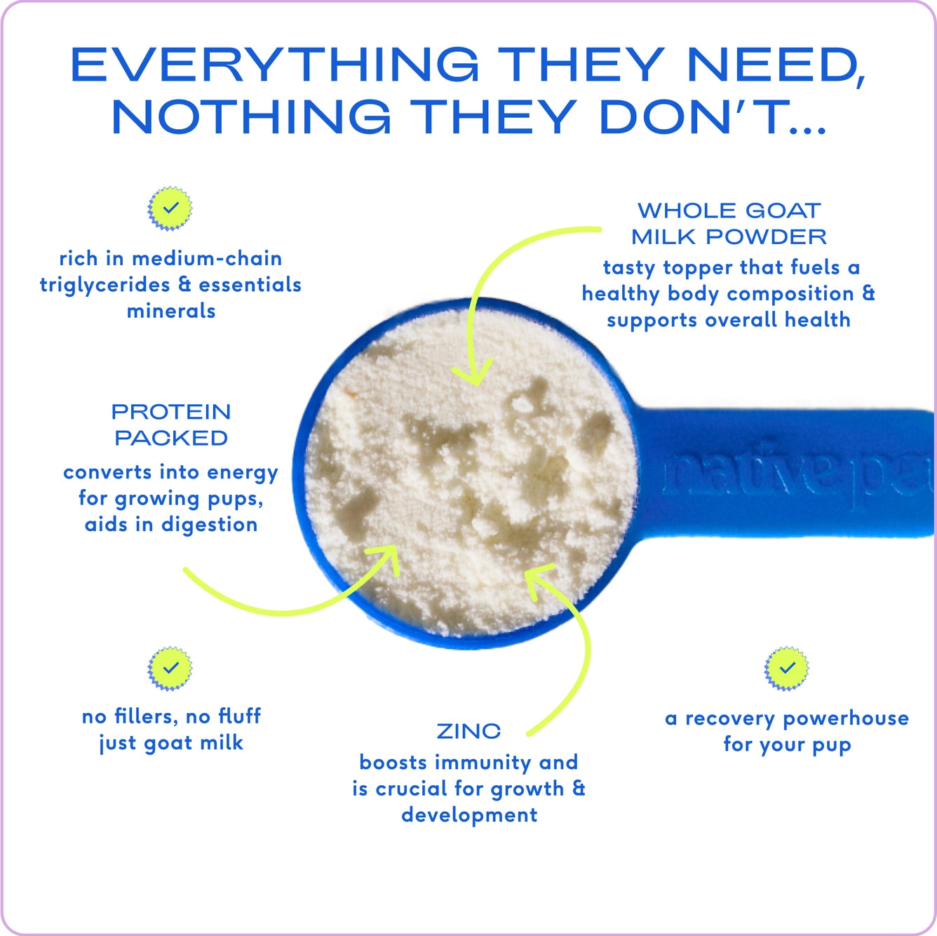 Native Pet Goat Milk Powder Recovery & Energy Support For Active Dogs