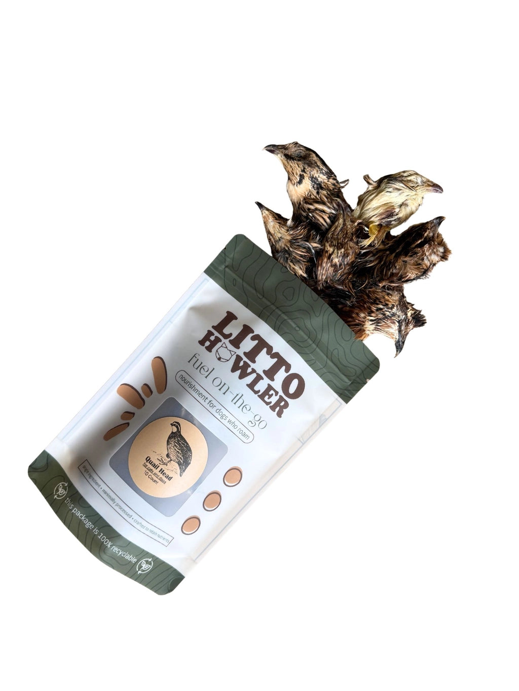 Litto Howler Dehydrated Quail Head For Cats and Dogs