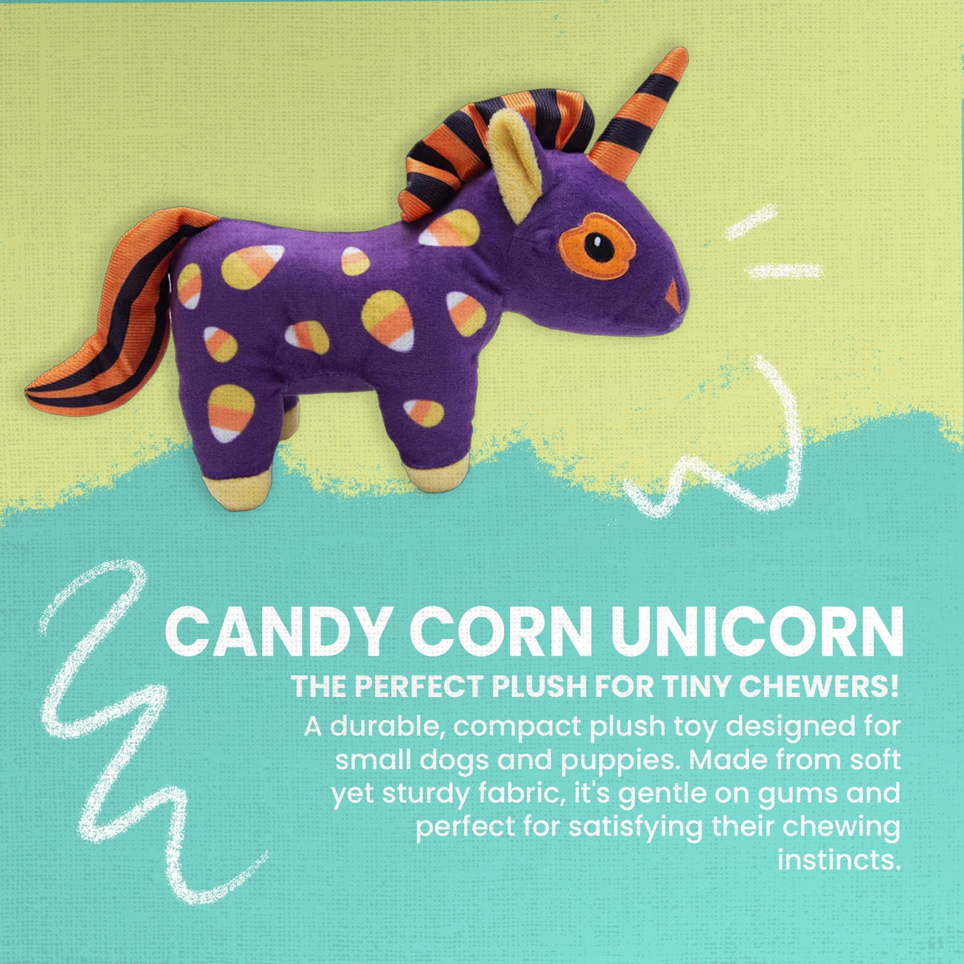 Snug Arooz Candy Corn Unicorn Dog Toy