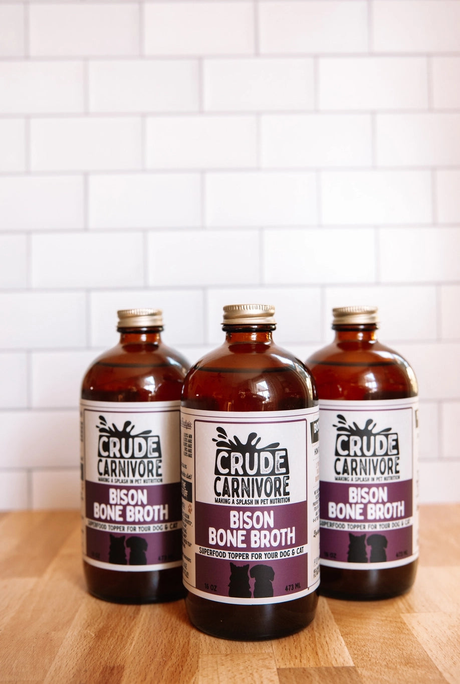 Crude Carnivore Bison Bone Broth For Dogs and Cats