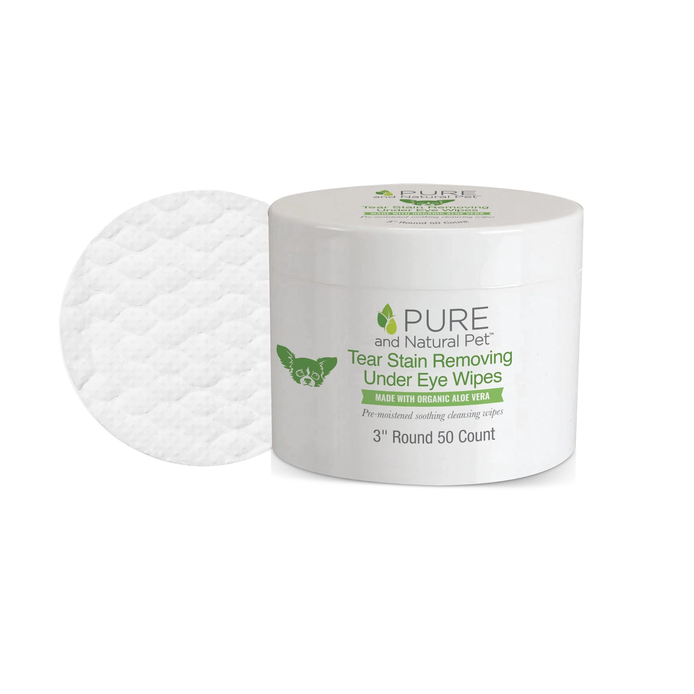 Pure And Natural Pet Tear Stain Removing Under Eye Wipes For Dogs