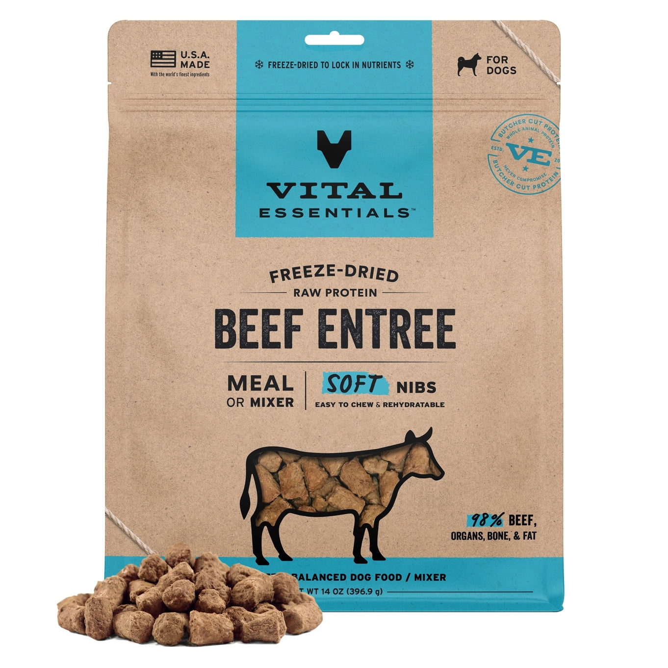 Vital Essentials Beef Entree & Mixer Soft Nibs 14oz