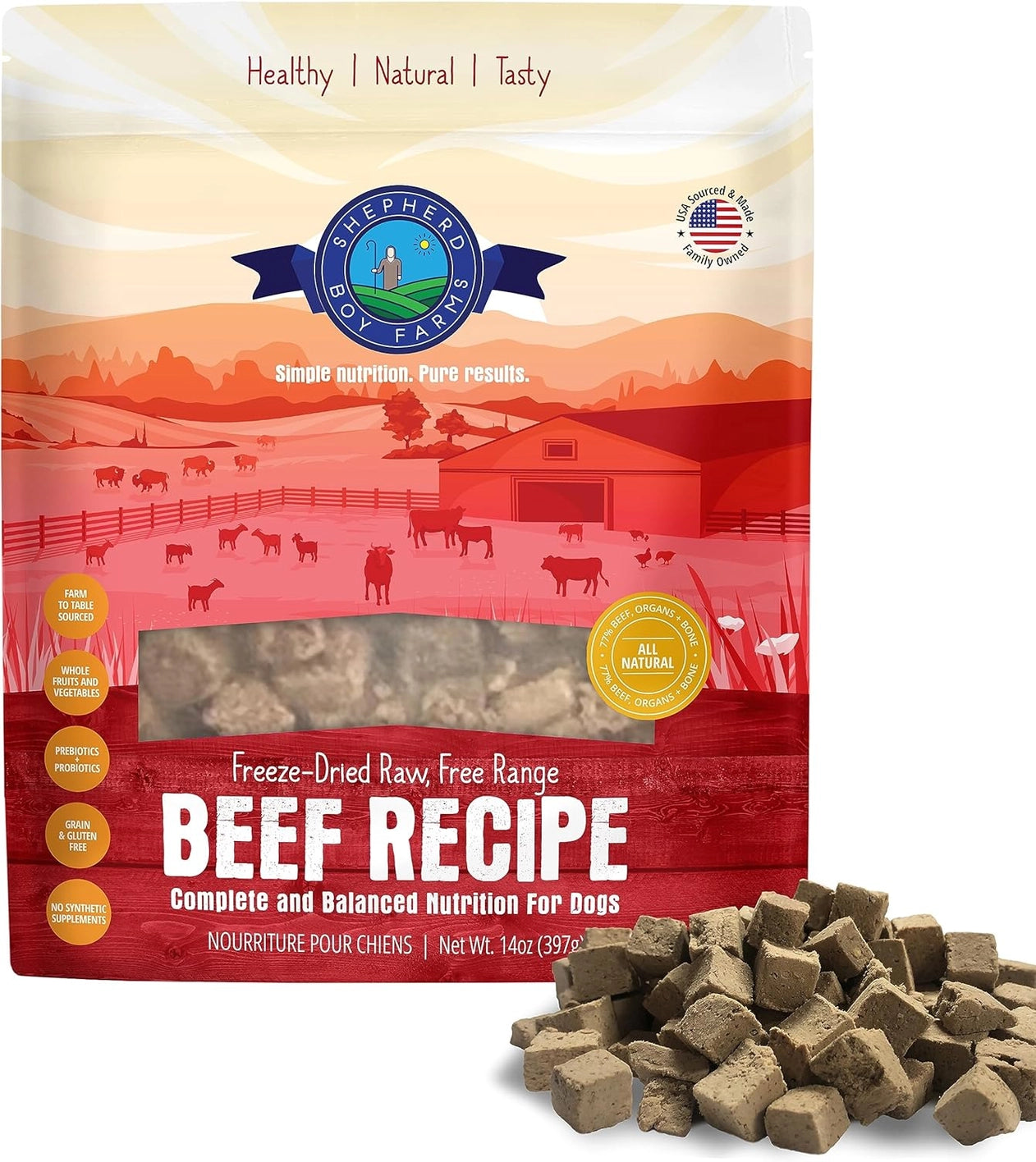 Shepherd Boy Farms Freeze Dried Beef Recipe Dog Food