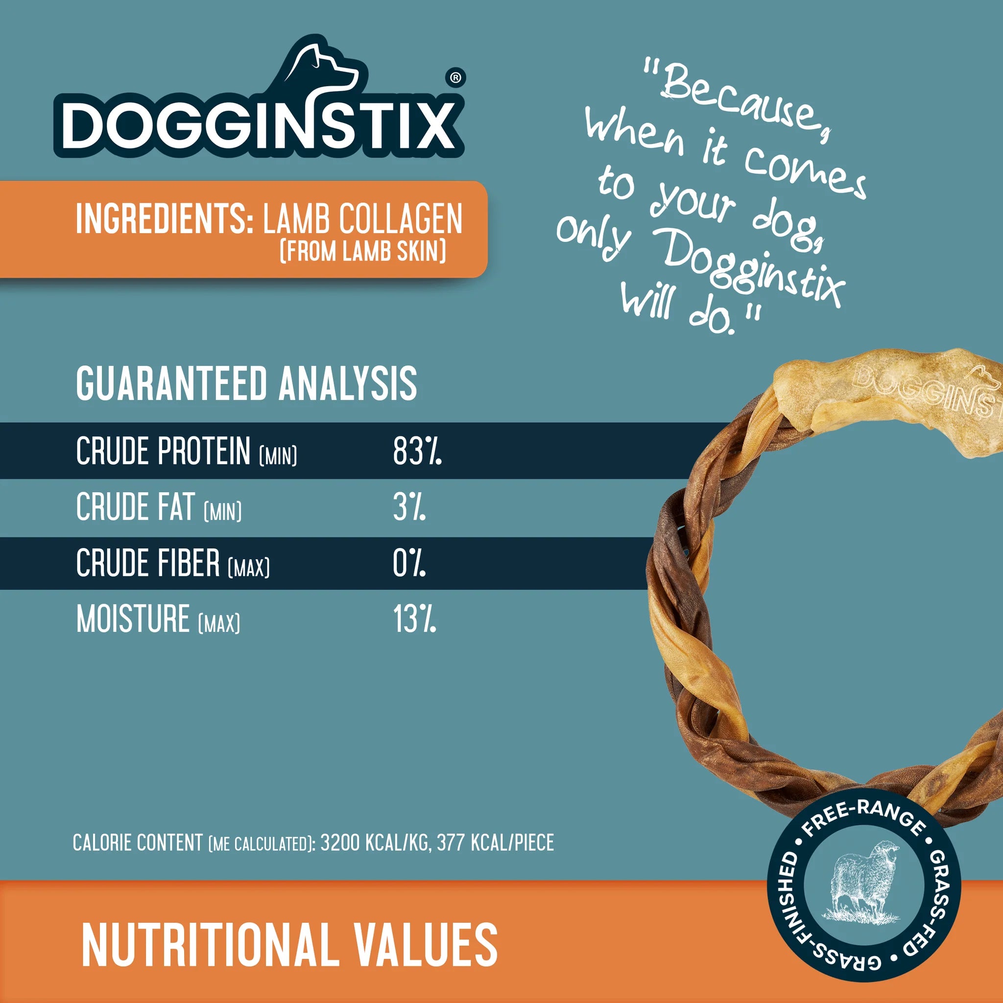 Dogginstix Braided Lamb Collagen Ring