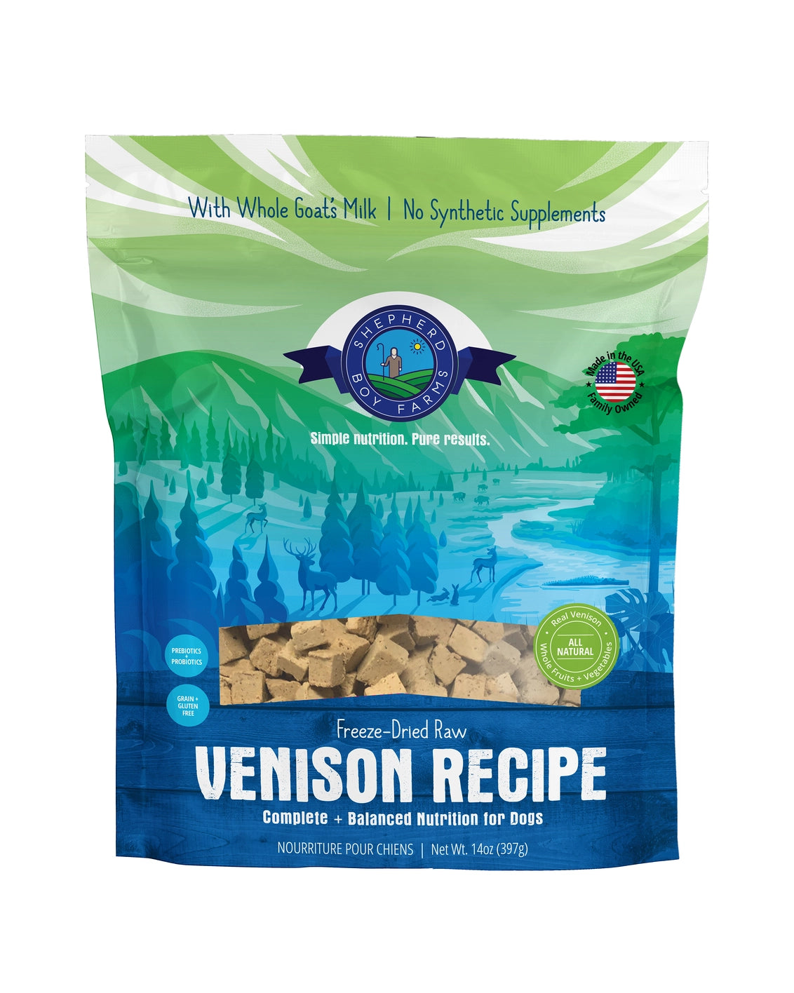 Shepherd Boy Farms Freeze Dried Venison Recipe Dog Food