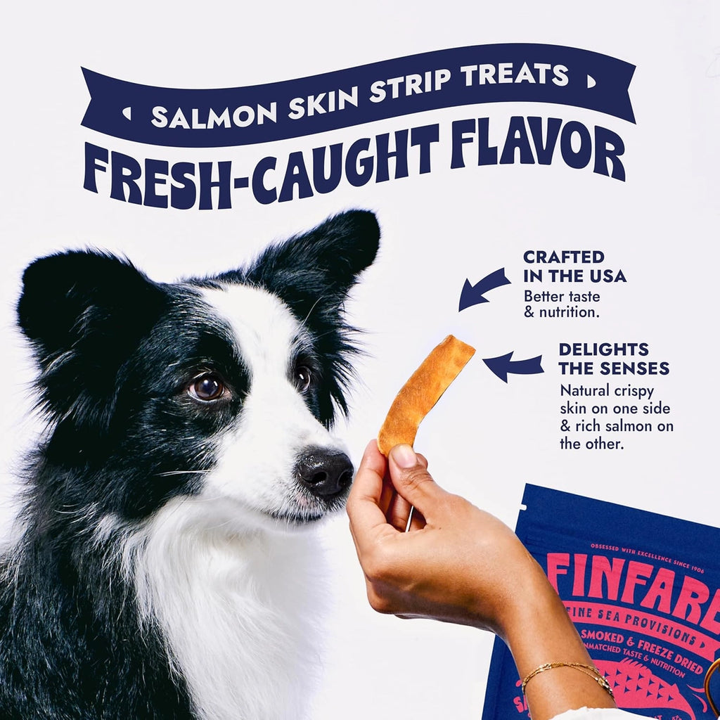 Finfare Freeze Dried Salmon Skins For Dogs & Cats
