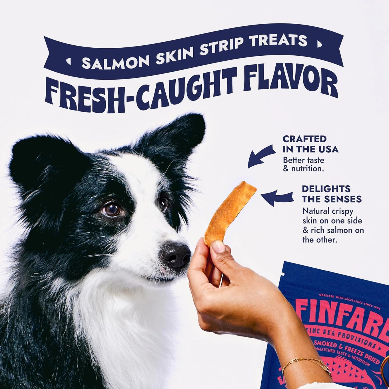 Finfare Freeze Dried Salmon Skins For Dogs & Cats