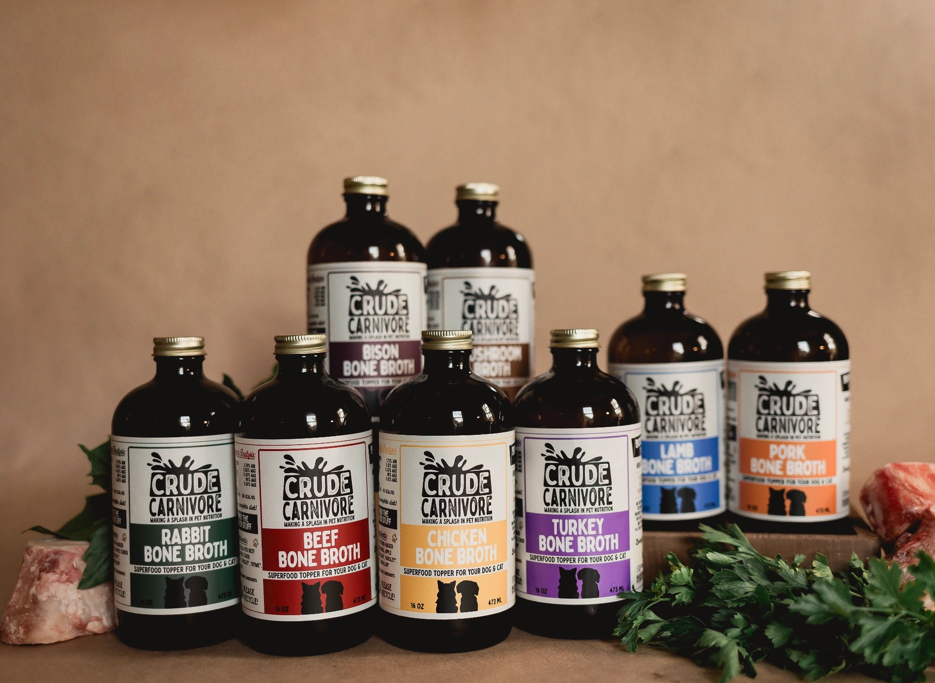 Crude Carnivore Lamb Bone Broth For Dogs and Cats