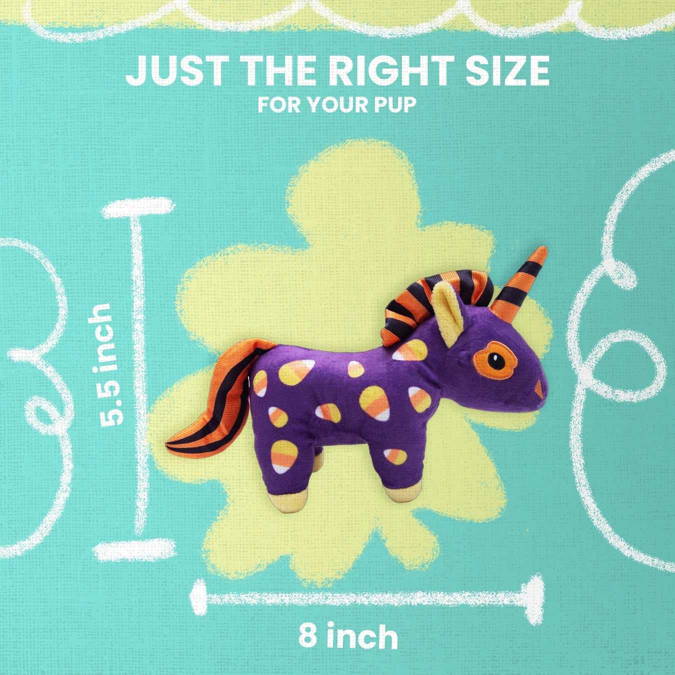 Snug Arooz Candy Corn Unicorn Dog Toy