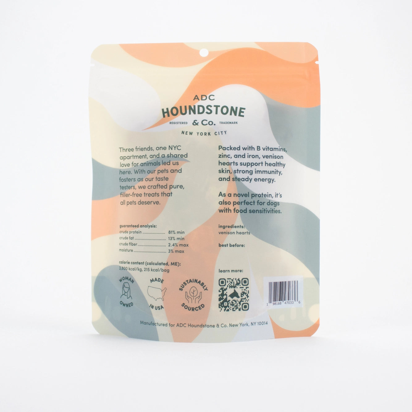 ADC Houndstone Venison Hearts Freeze Dried Dog Treats