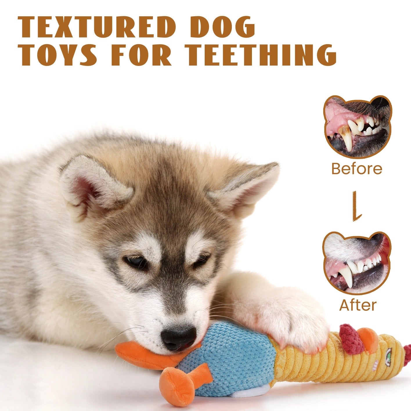 Nocciola 3 in 1 Chicken Rubber Dog Toy