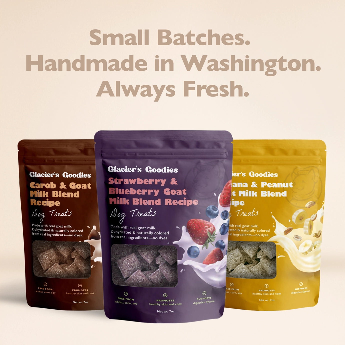 Glacier's Goodies Goat Milk Dog Treats – Carob