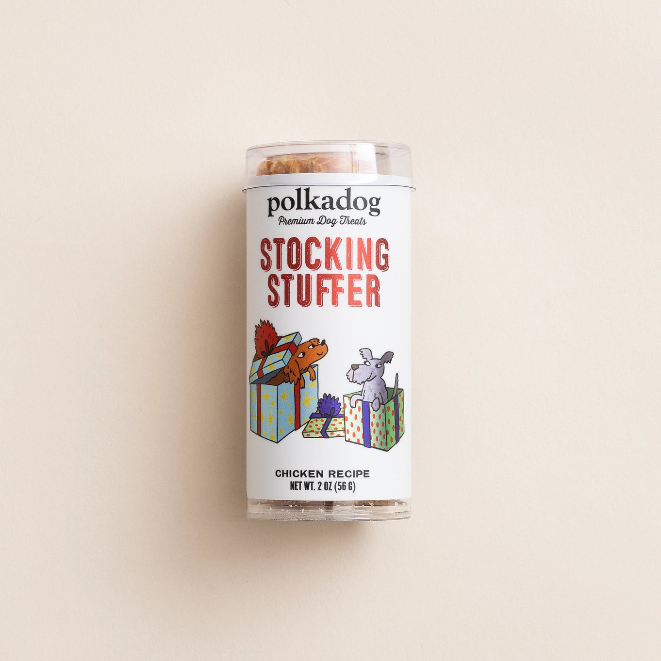 Polka Dog Holiday Mini Tube - Stocking Stuffer Dog Treats