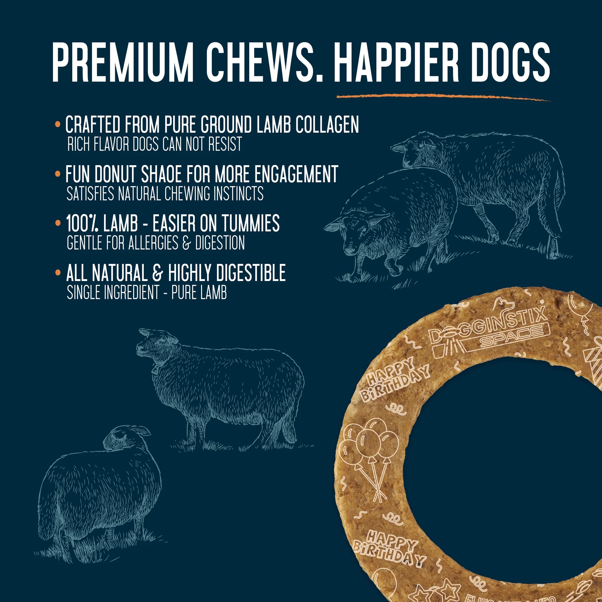 Dogginstix Lamb Collagen - Cosmic Donut
